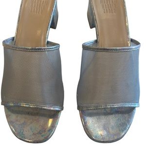 Maryam Nassir Zadeh Metallic Mesh Slides Size 6